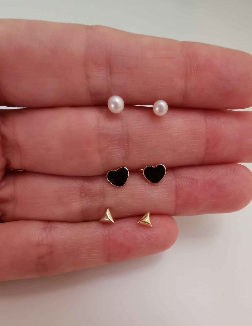 Kalp Üçgen İnci Küpe SET-İthal