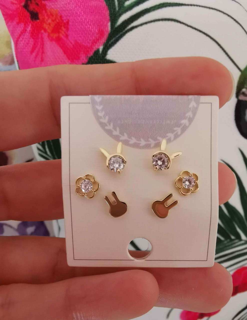 Tavşan Çiçek Küpe SET-İthal