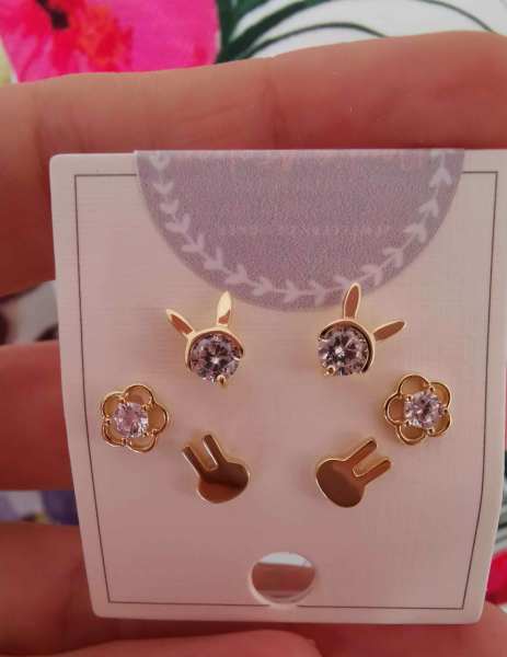 Tavşan Çiçek Küpe SET-İthal