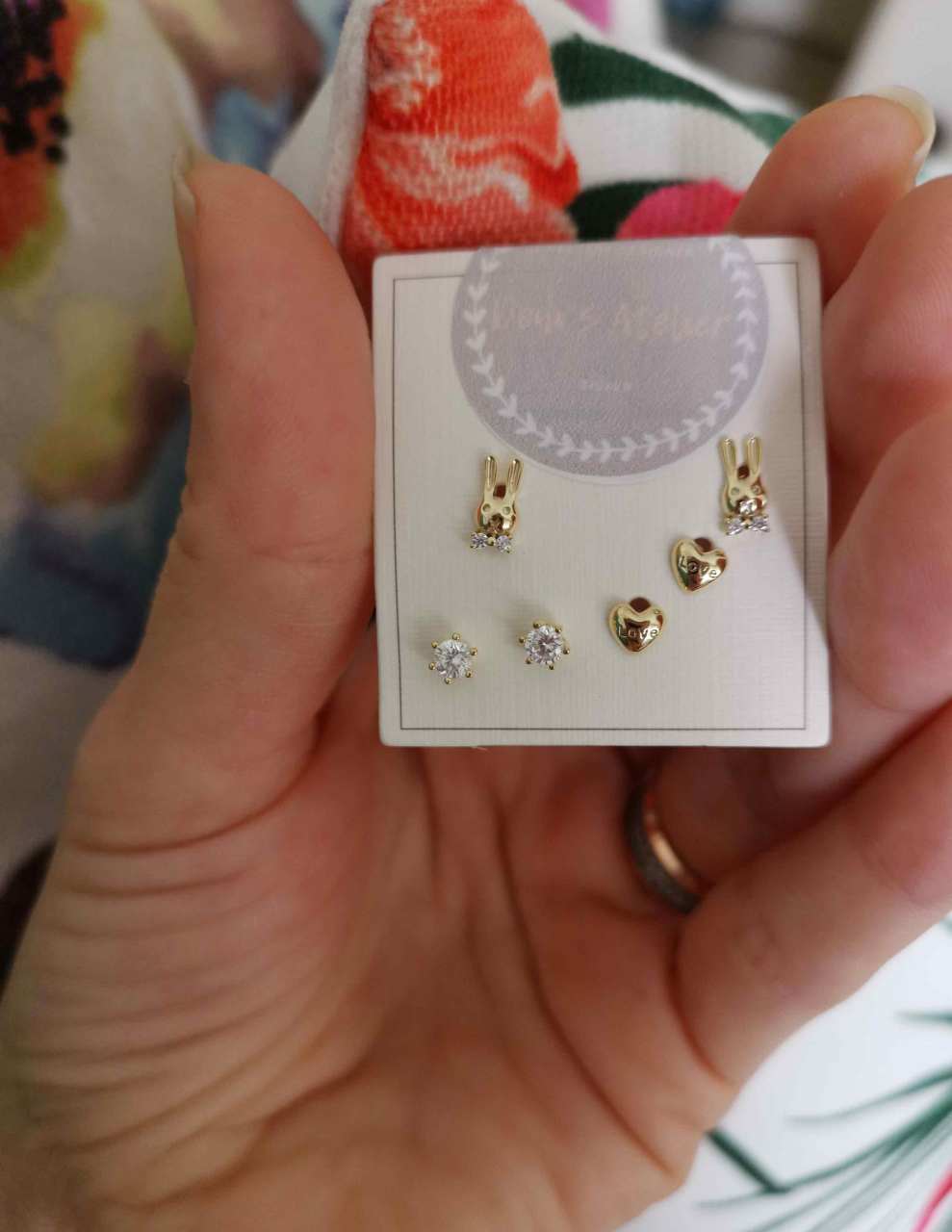 Tavşan Kalp Küpe SET-İthal