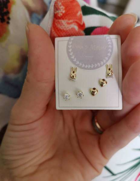 Tavşan Kalp Küpe SET-İthal