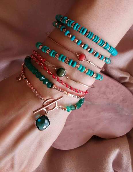 Turkuaz Taş Detaylı Bileklik