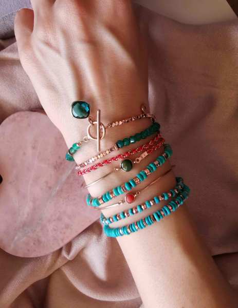 Turkuaz Taş Detaylı Bileklik